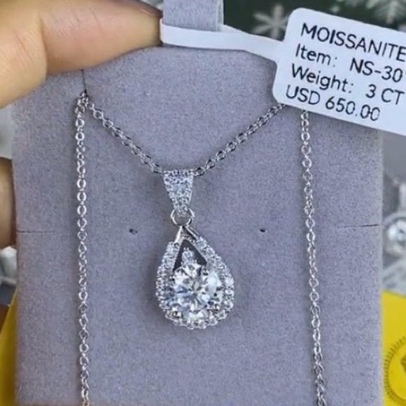 Moissanite Silver Necklace